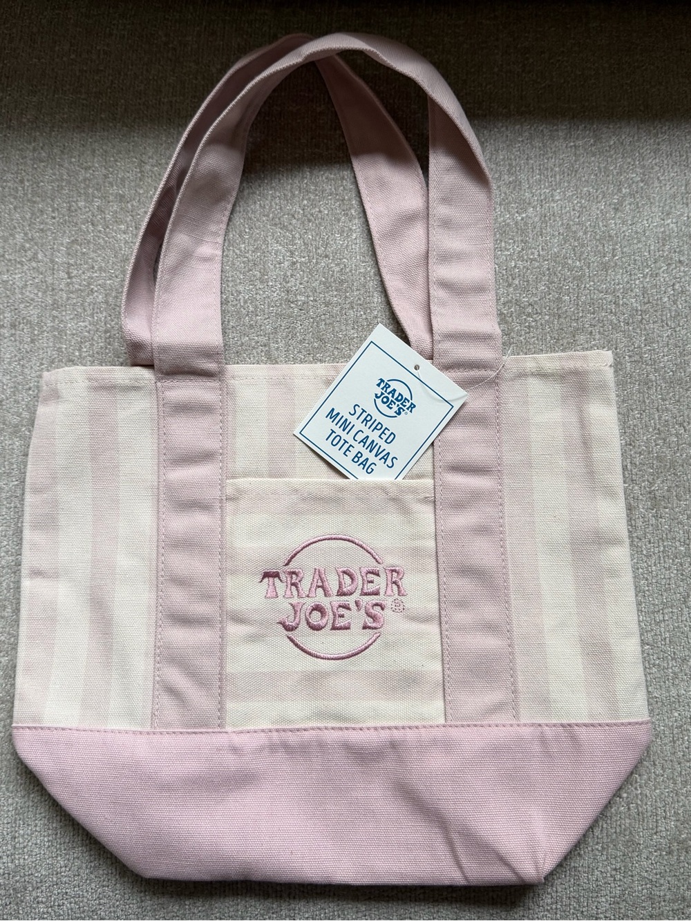 Trader Joe’s Striped Mini Canvas Tote Bags | Set of 4 - Picture 2 of 5